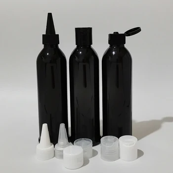 20pcs 250ml must vedelik, plastikust pudelid Plaadi ühise põllumajanduspoliitika Flip cap pikad suu kork,250cc emulsioon kosmeetikatoodete pakendid