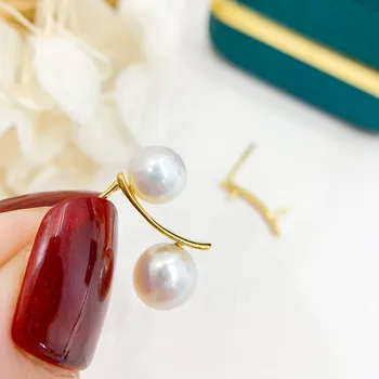 DIY Pearl Aksessuaar Kõrvarõngad Järeldused Topelt Pärlitest 5-9mm Mood Naiste Käsitöö Ehted Tegemine