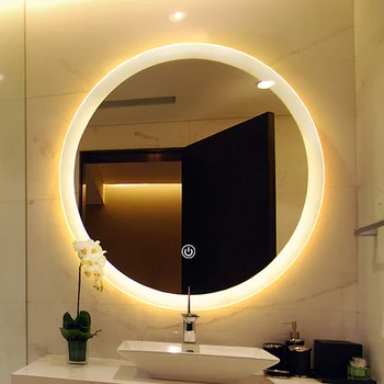 Vannitoa Seinal Ripub Edevus Peegel Led Light Ring Moodustavad Smart Mirror Kaasaegne Kaste Laua Espejo Para Tocador Home Decor