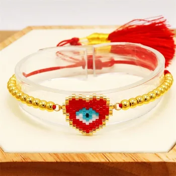ZHONGVI Kurja Silma Käevõru MIYUKI Käevõru Naistele Pulseras Mujer 2021 Mood Tutt Ehteid, Käsitsi valmistatud Kulla Värvi Helmed Jewelrry