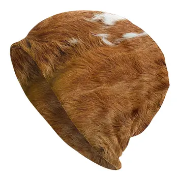 Cowhide Karusnaha Loomade Lehm Skullies Beanies Müts Lahe Sügis-Talve Tänava-Mehed, Naised, Mütsid Täiskasvanud Soe Kahesuguse kasutusega Mütsi Kudumise Kübarad